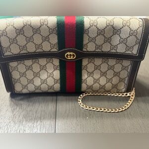 Vintage Gucci GG Supreme Clutch + Crossbody Conversion. COA included